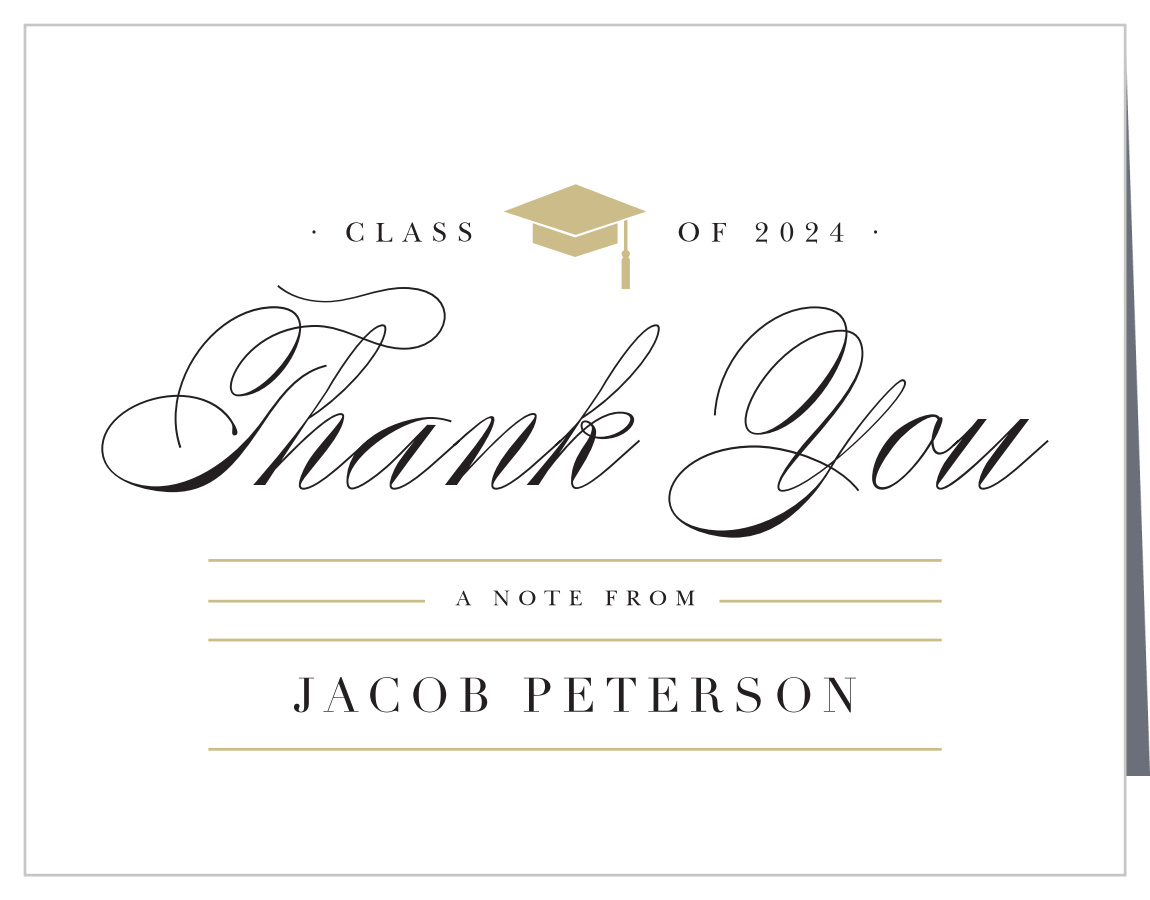 Elegant Party Graduation Thank You Cards by Basic Invite