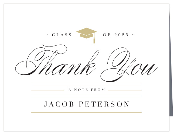 Show your gratitude with the Elegant Party Graduation Thank You Card.