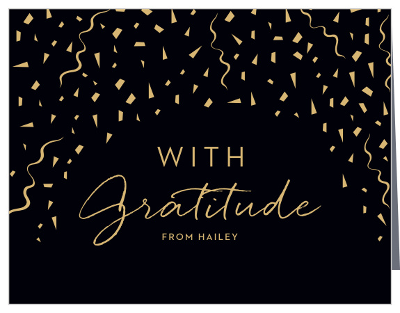 Share your appreciation for your loved ones' support with the chic look of our Confetti Pop Graduation Thank you Card.