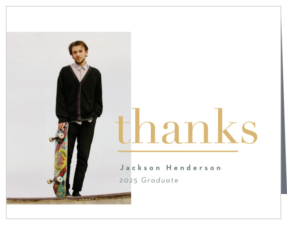 Choose a design like our Scattered Mod Graduation Thank You Card for a unique look to thank your family and friends for their endless support in your graduation and future endeavors!