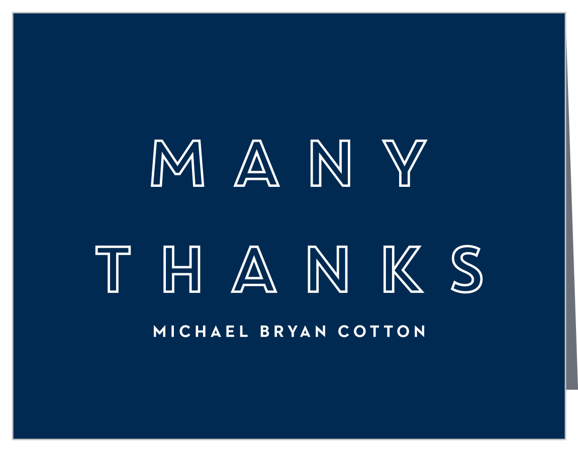 Outlined Excellence Graduation Thank You Cards
