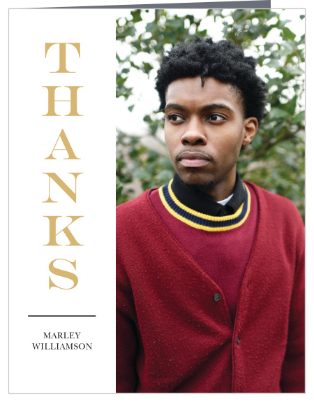 Share your appreciation for your loved ones' support with the chic look of our Double Stack Graduation Thank You Card.