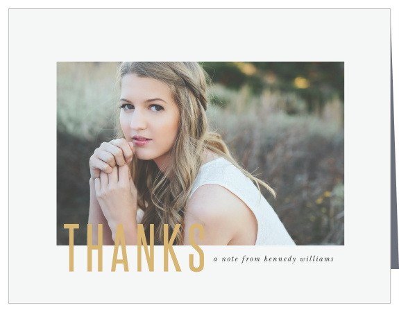 Share your gratitude for the support your loved ones have given you with the Gilded Year Graduation Thank You Card.