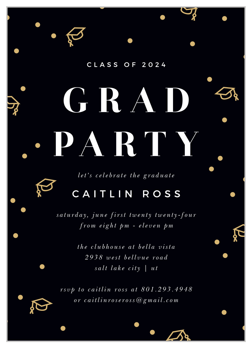Grad Hats Graduation Invitations by Basic Invite