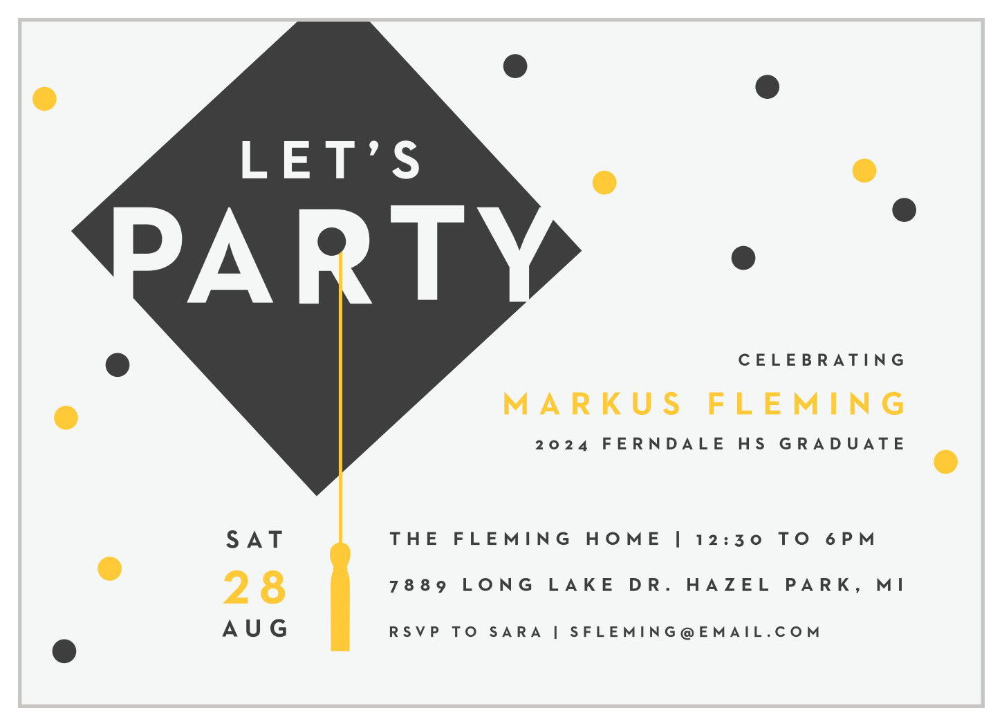 Party Cap Graduation Invitations by Basic Invite