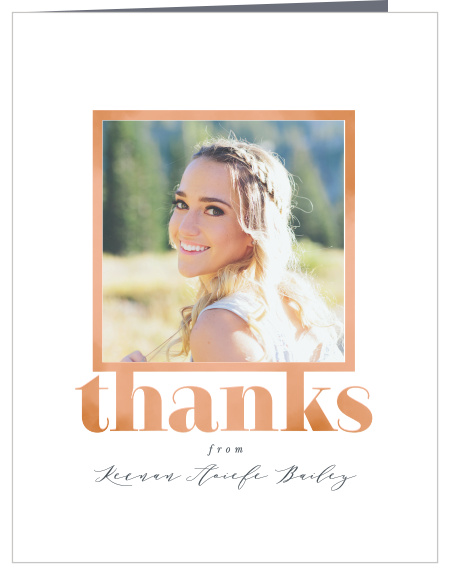 Our Blissful Year Graduation Thank You Card is a sweet, simple way to thank your family and friends for their support in your graduation and future endeavors!