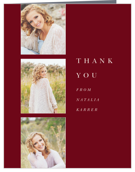 Let your close friends and family know how much you appreciated their support with our Grad Stack Graduation Thank You Card.