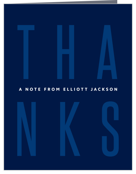 Our Proud Overlay Graduation Thank You Cards are modern designs, perfect for any graduation. A simple white background sets the scene.