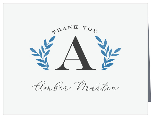 Show your friends and family how much you appreciated their support with the chic look of our Laurel Monogram Graduation Thank You Card.