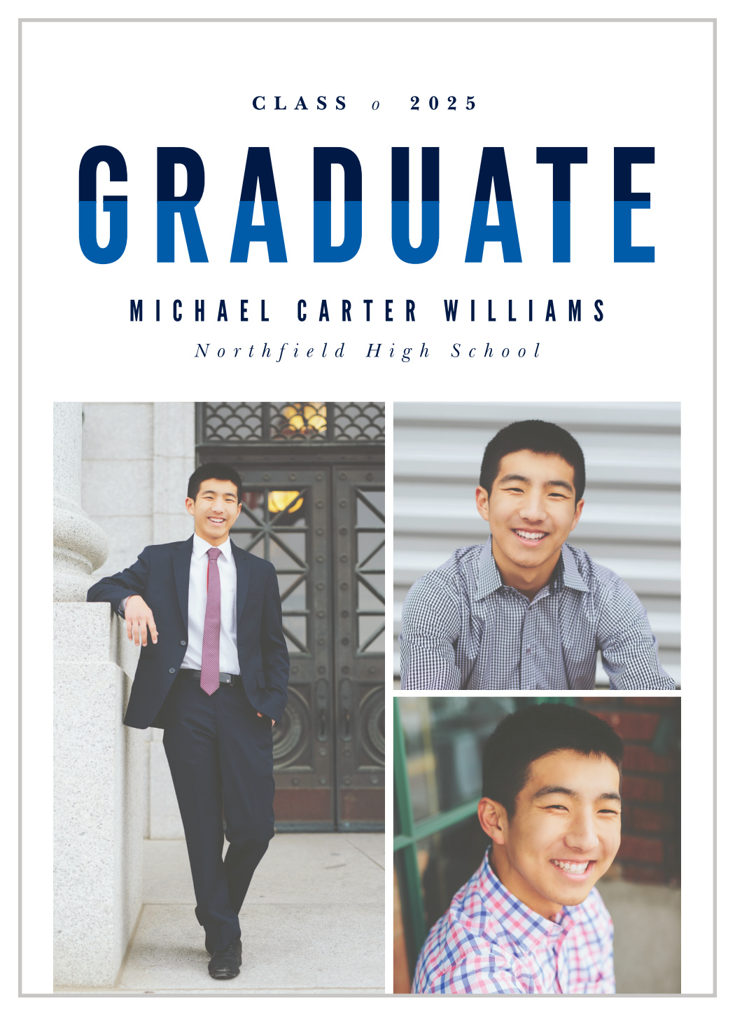 Bold Colorblock Graduation Announcements
