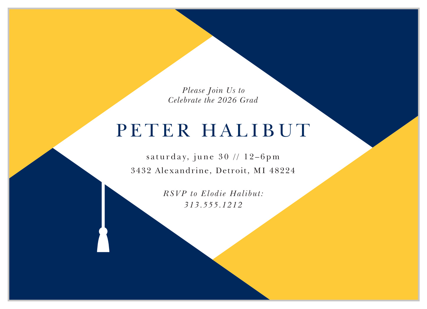 Abstract Cap Graduation Invitations