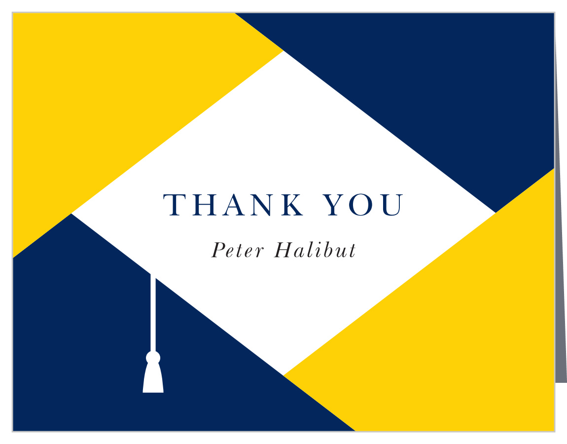 Abstract Cap Graduation Thank You Cards