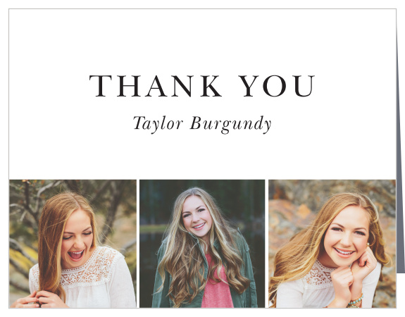 Express your deep, heartfelt appreciation with the lovely styling of our Picture Grid Graduation Thank You Card.