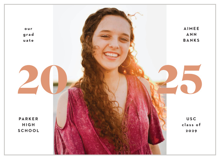 Let your friends and family know of your momentous accomplishment with the chic look of our Stately Editorial Graduation Announcements