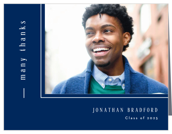 Be sure to let your family and friends know that you appreciate their endless support with our Vertically Stated Thank You Card!