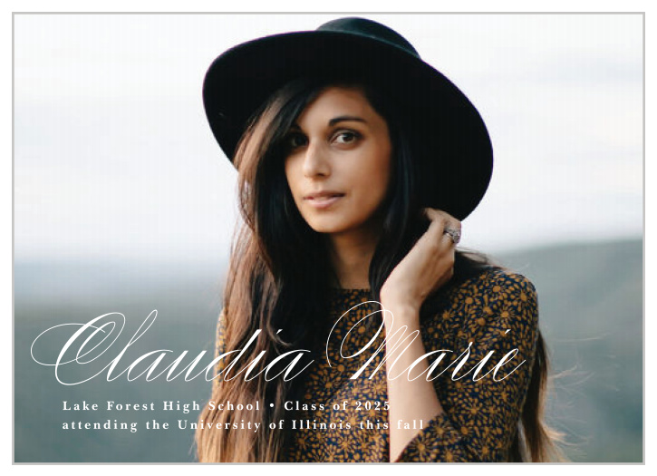 Share your momentous accomplishment to friends and family with the chic look of our Sophisticated Script Graduation Announcements.