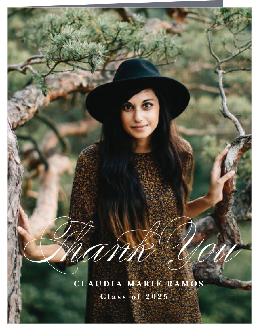 Sophisticated Script Graduation Thank You Cards