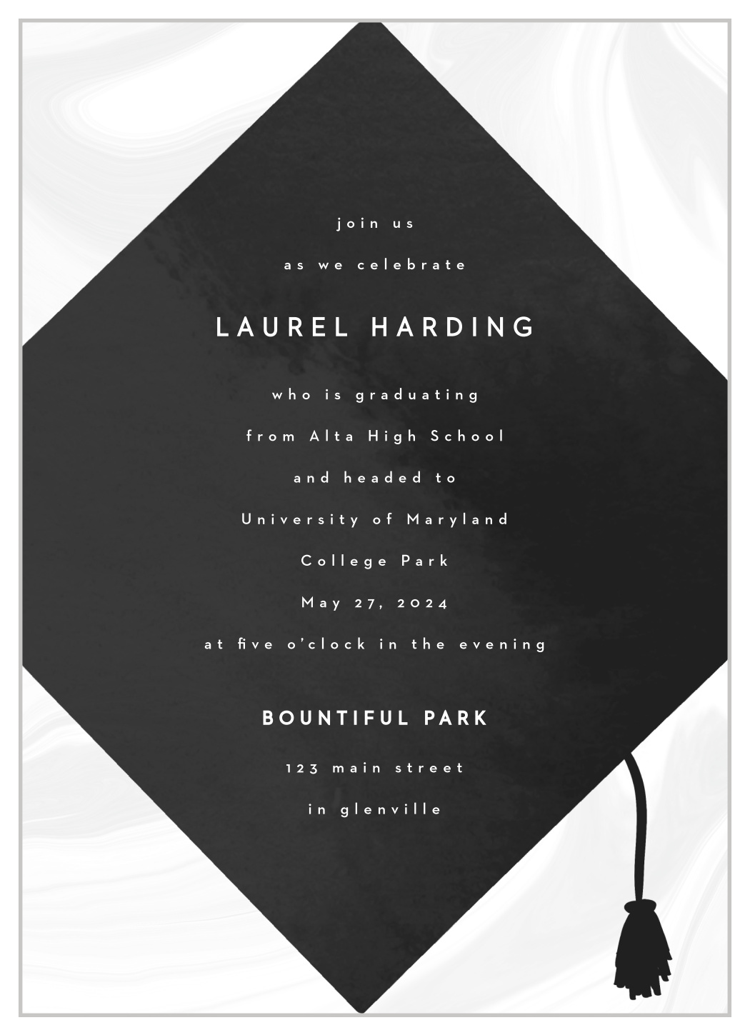 Cap & Gown Graduation Invitations by Basic Invite