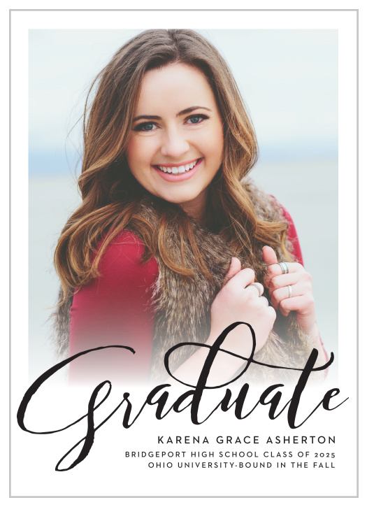 Announce your graduation to your family and friends with our Rough Script Graduation Announcements!