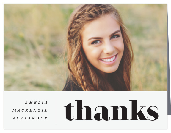 Choose a design like our Minimalista Chic Graduation Thank You Card for a unique look to thank your family and friends for their endless support in your graduation and future endeavors!