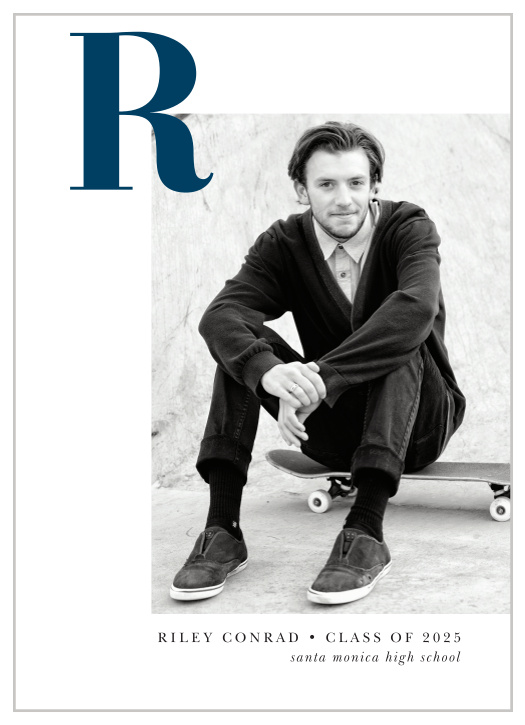 Announce your graduation to your family and friends with our Stately Monogrammed Graduation Announcements!