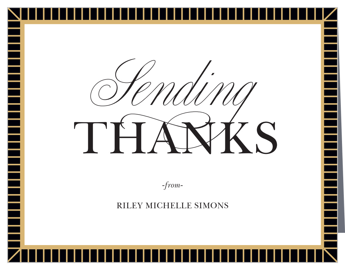 Lined Frame Graduation Thank You Cards
