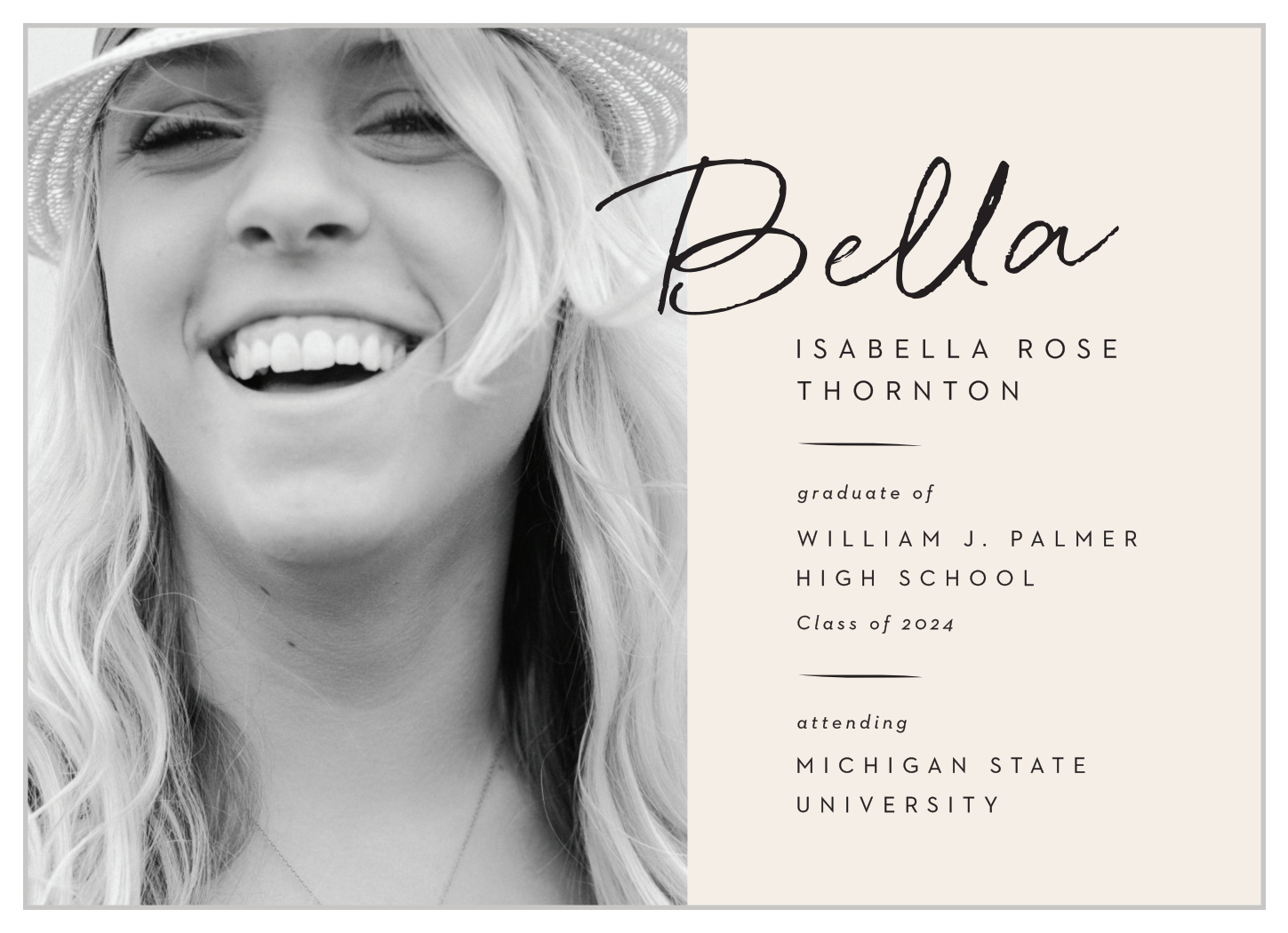 Bella Script Graduation Announcements