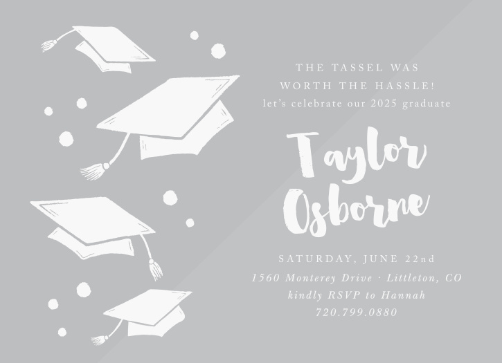 Get ready to celebrate with our Golden Tassel Clear Graduation Invitations.