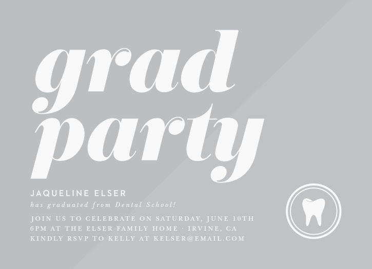 Bring your friends and family together to celebrate your momentous accomplishment with our Dental School Clear Graduation Invitations.