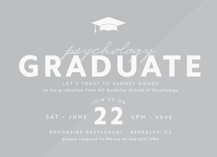 Our Psychology Scholar Clear Graduation Invitations are the perfect way to bring your friends and family together to celebrate your pivotal achievement.