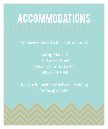 Make things too easy for your guests by providing them with this fully customizable Accommodation card.