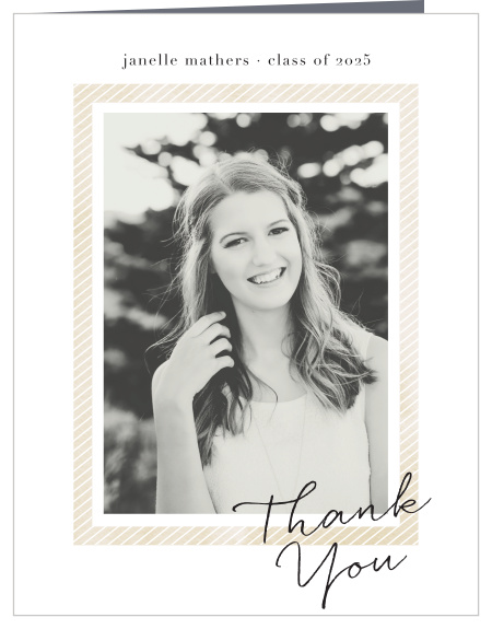 Show some appreciation to your family and friends' support with our Striped Success Graduation Thank You Cards!