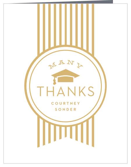 The Ribbon Seal Graduation Thank You Card is a simple but elegant way to express your gratitude to friends and loved ones. Choose from hundreds of font, text and color options