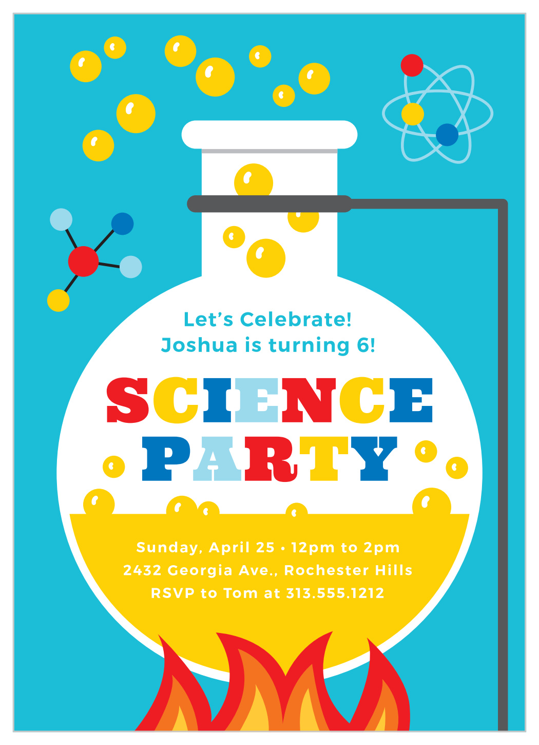 Little Scientist Children's Birthday Invitations