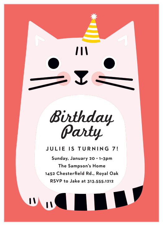 Our Kitten Party Children's Birthday Party Invitations are perfect for bringing friends and family together for the big day.