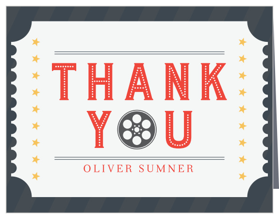 Thank all of your guests for attending your special day with our Festive Film Children's Birthday Party Thank You Cards!