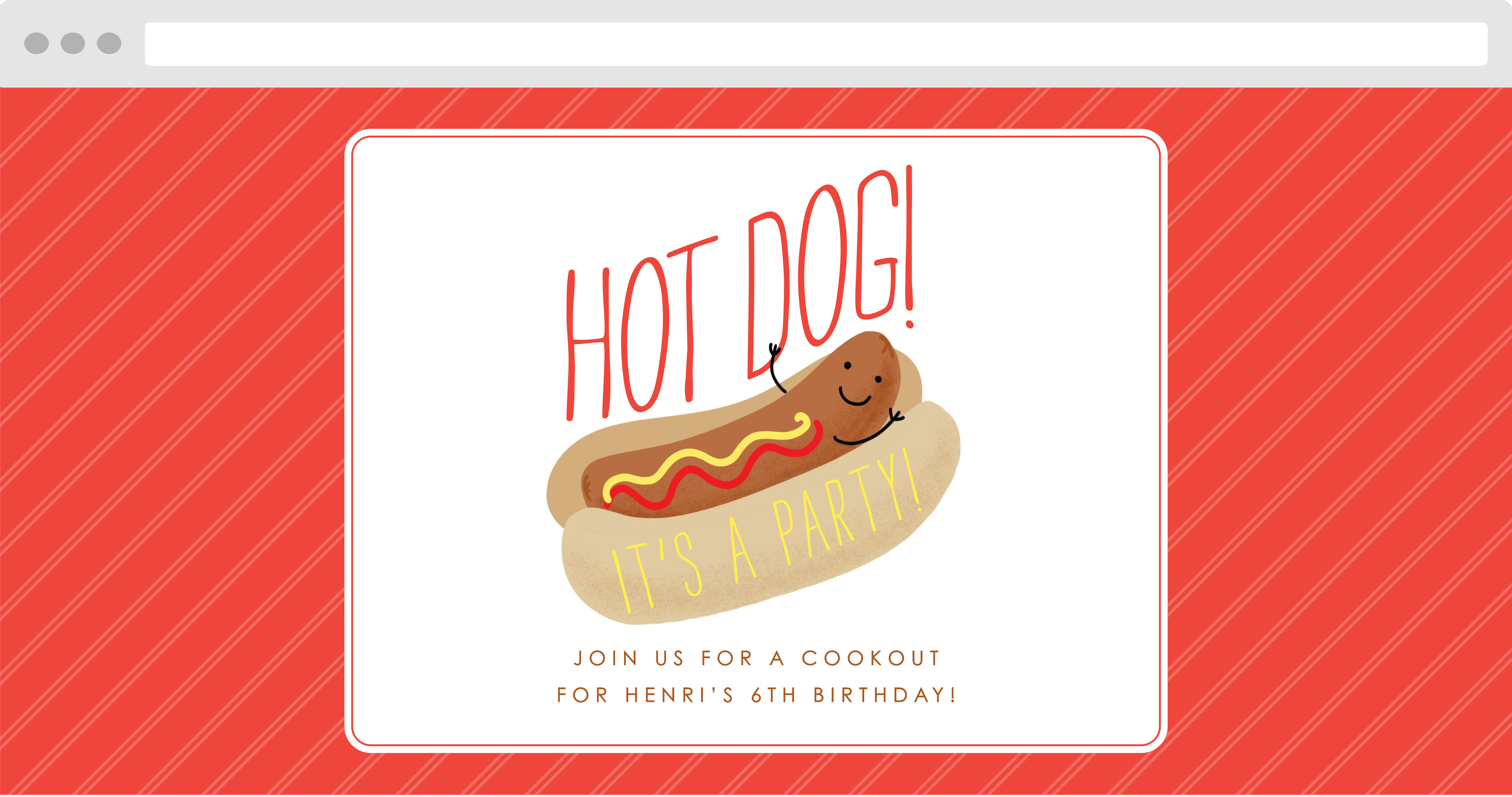Hot Dog Children's Birthday Website