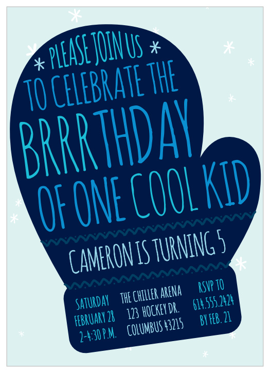 Invite your guest to come chill with one cool kid with our Chilly Brrrthday Birthday Party Invitations. 