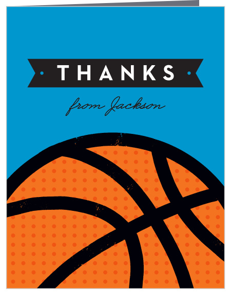 Thank all of your guests for attending your special day with our Basketball Fun Children's Birthday Party Thank You Cards!