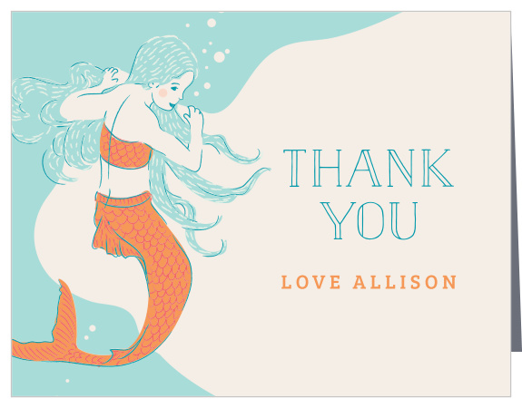 Thank everyone that made your kid's party a hit with our Mermaid Party Children's Birthday Party Thank You Cards.