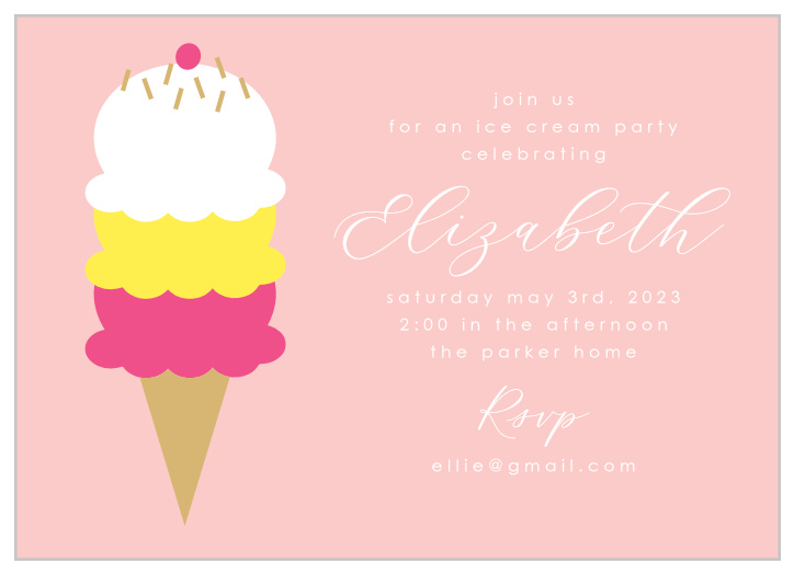 We bet you will have only the best flavors at your birthday if you're sending out our Triple Scoop Children's Birthday Party Invitations to all of your favorite guests!