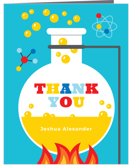 Thank all of your guests for attending your special day with our Little Scientist Children's Birthday Party Thank You Cards!