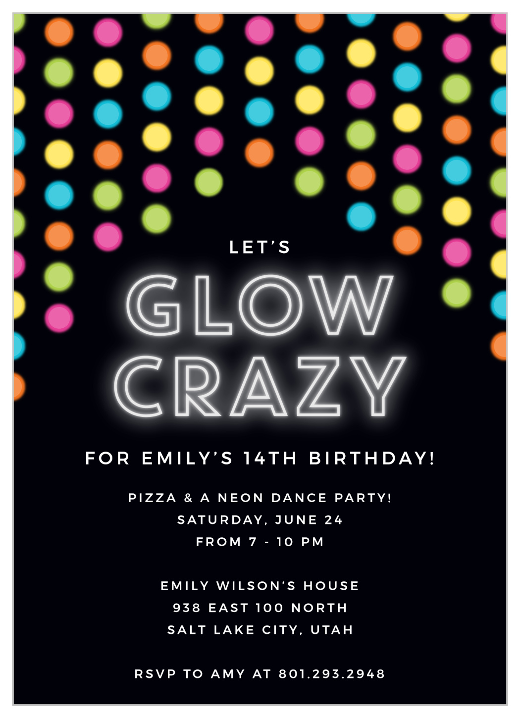 Glow Party Children's Birthday Invitations by Basic Invite