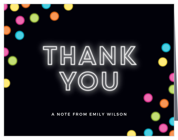 Thank your guest for a glowing evening with our Glow Party Birthday Thank You Cards.
