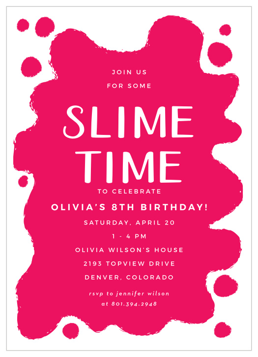 Bring close friends and family together to celebrate your upcoming big day with our Slime Time Birthday Invitations.