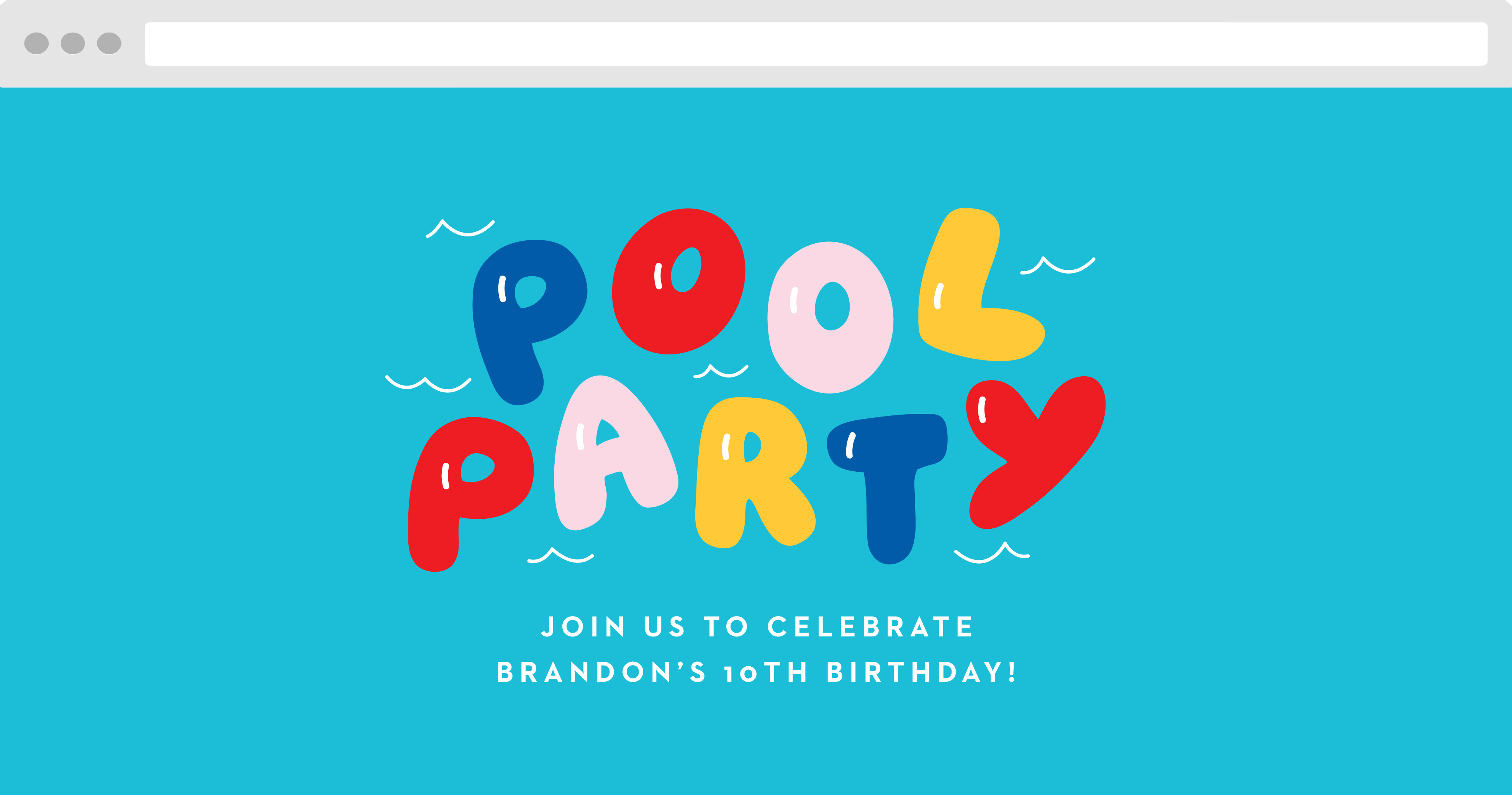 Pool Fun Children's Birthday Website