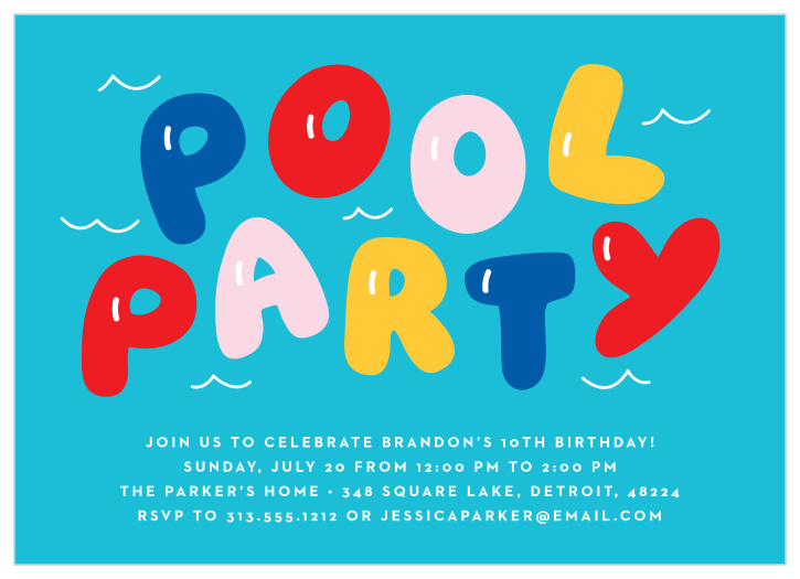 Surround yourself with close friends and family to celebrate your upcoming big day with our Pool Fun Children's Birthday Party.