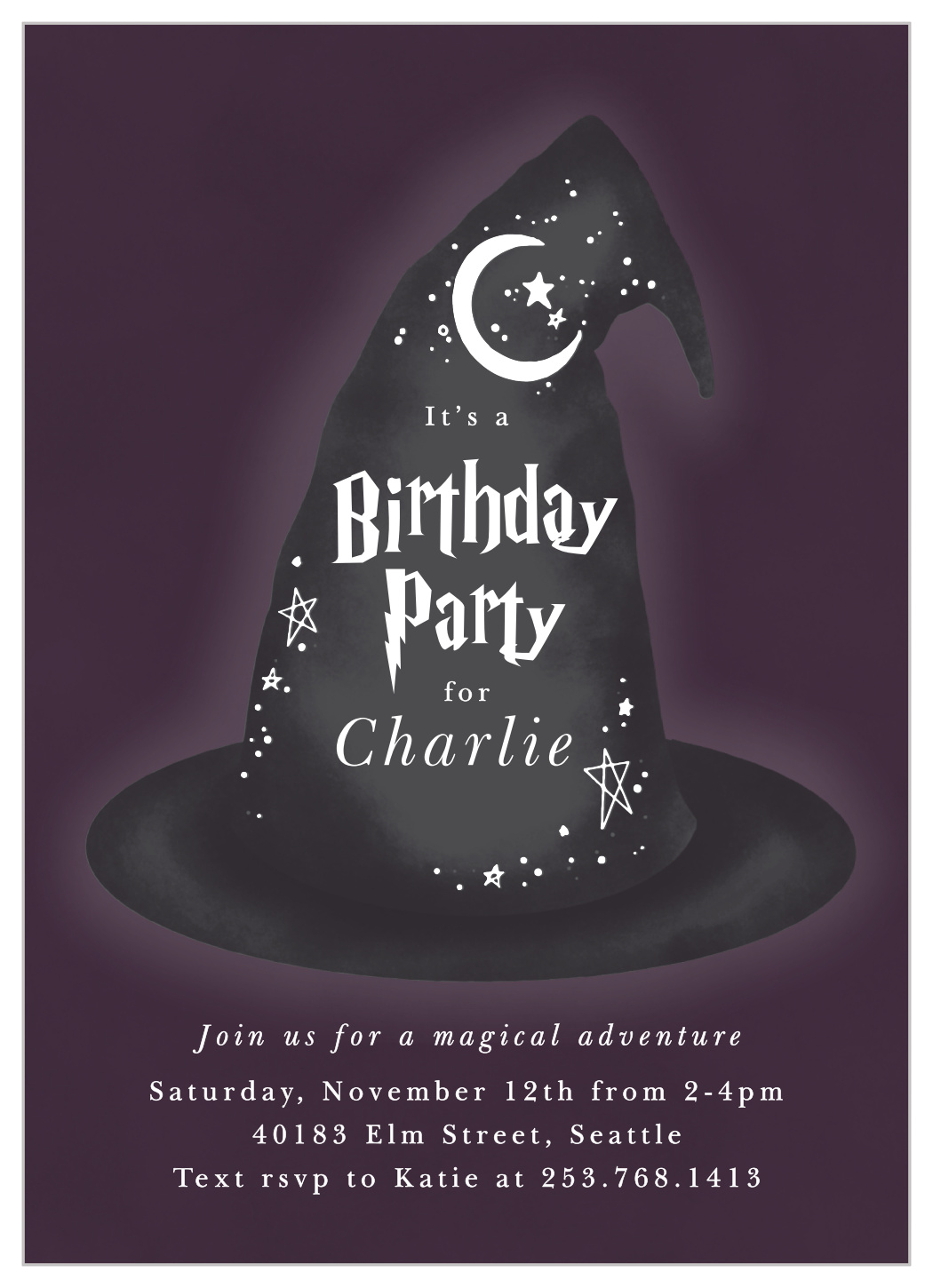 Wizard Hat Children's Birthday Invitations