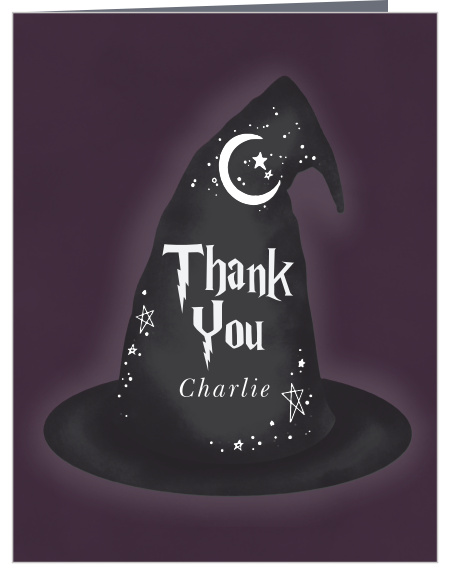 Thank all of your magical guests for attending your party with our Wizard Hat Children's Birthday Party Thank You Cards!