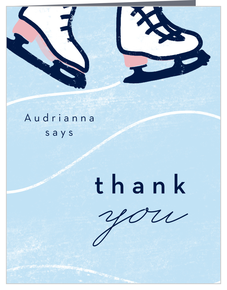 Figure Skating Children's Birthday Thank You Cards